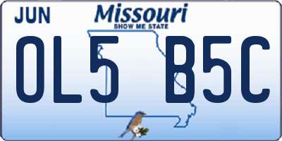 MO license plate OL5B5C