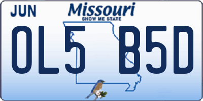 MO license plate OL5B5D