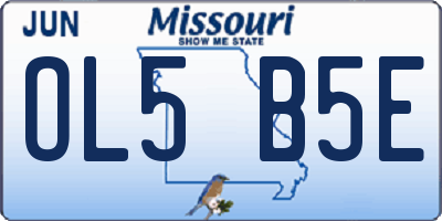 MO license plate OL5B5E