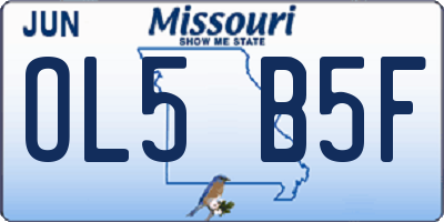 MO license plate OL5B5F