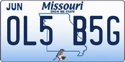 MO license plate OL5B5G