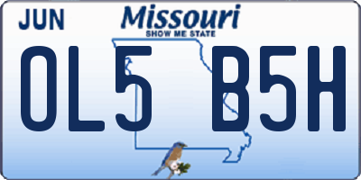 MO license plate OL5B5H