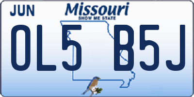 MO license plate OL5B5J