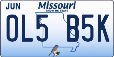 MO license plate OL5B5K
