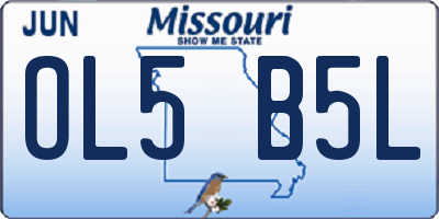 MO license plate OL5B5L