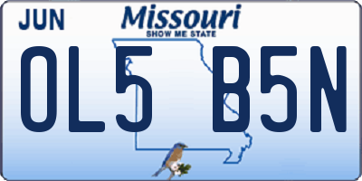 MO license plate OL5B5N