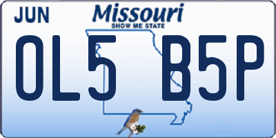 MO license plate OL5B5P