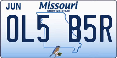 MO license plate OL5B5R