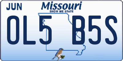 MO license plate OL5B5S