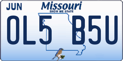MO license plate OL5B5U