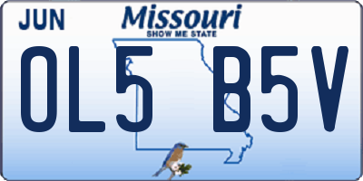 MO license plate OL5B5V