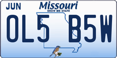 MO license plate OL5B5W