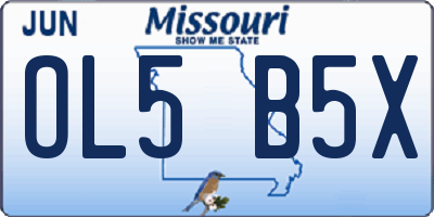 MO license plate OL5B5X