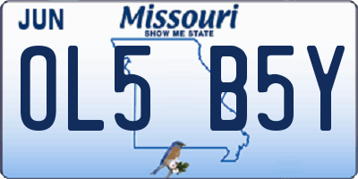 MO license plate OL5B5Y