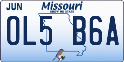 MO license plate OL5B6A