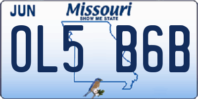 MO license plate OL5B6B
