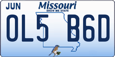 MO license plate OL5B6D