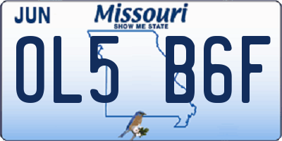 MO license plate OL5B6F