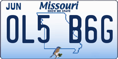 MO license plate OL5B6G
