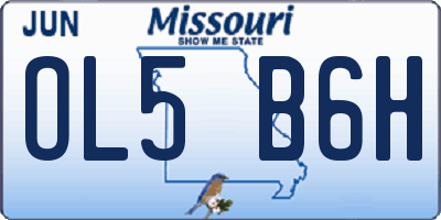 MO license plate OL5B6H