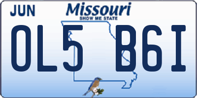 MO license plate OL5B6I