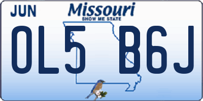 MO license plate OL5B6J