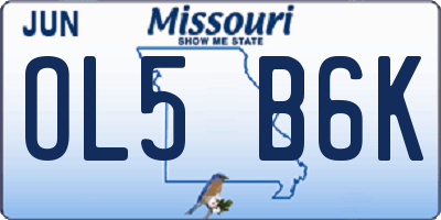 MO license plate OL5B6K