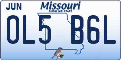 MO license plate OL5B6L