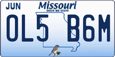 MO license plate OL5B6M