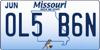 MO license plate OL5B6N