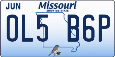 MO license plate OL5B6P