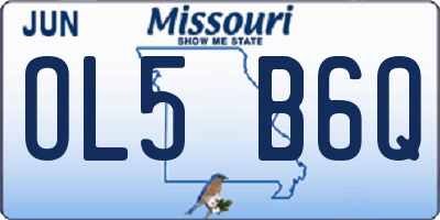 MO license plate OL5B6Q