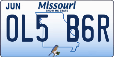 MO license plate OL5B6R