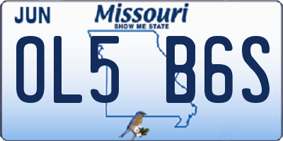 MO license plate OL5B6S