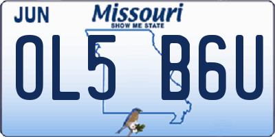 MO license plate OL5B6U