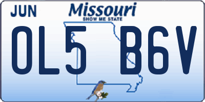 MO license plate OL5B6V