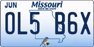 MO license plate OL5B6X