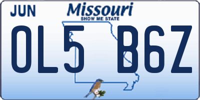 MO license plate OL5B6Z