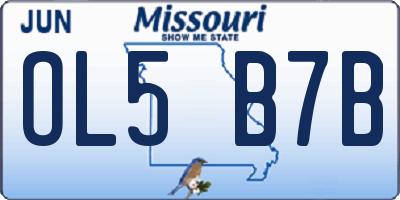 MO license plate OL5B7B