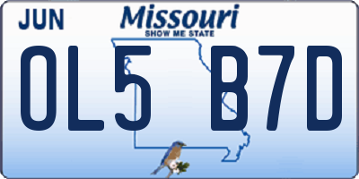 MO license plate OL5B7D