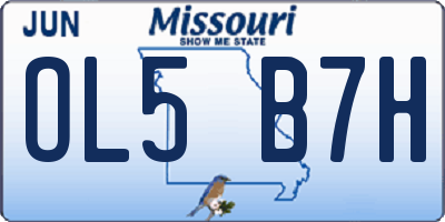 MO license plate OL5B7H