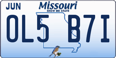 MO license plate OL5B7I