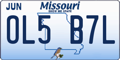 MO license plate OL5B7L