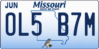MO license plate OL5B7M