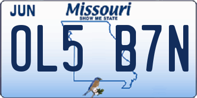 MO license plate OL5B7N
