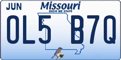 MO license plate OL5B7Q