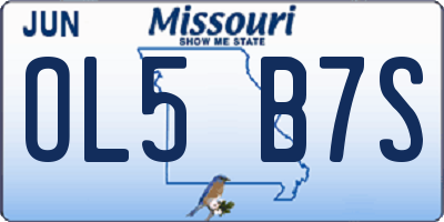 MO license plate OL5B7S