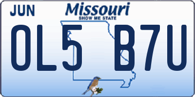 MO license plate OL5B7U