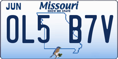 MO license plate OL5B7V