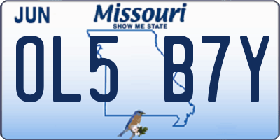 MO license plate OL5B7Y